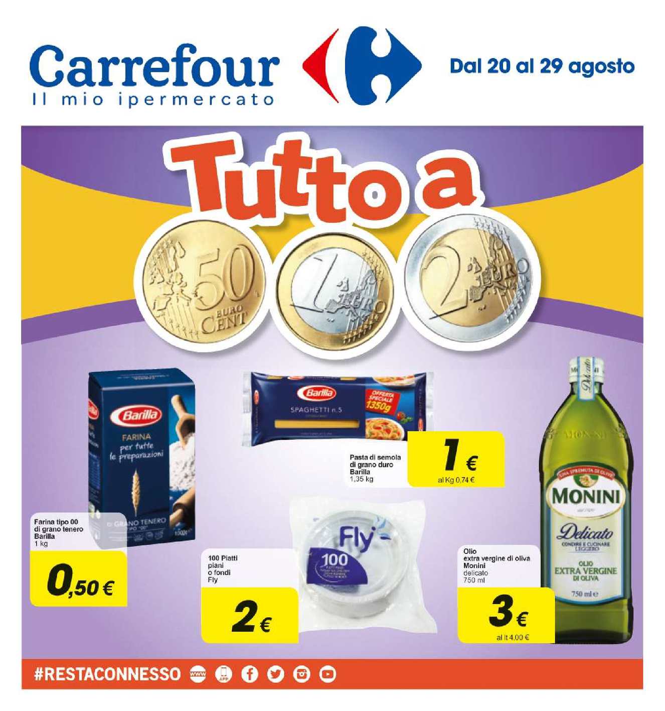 Volantino Carrefour Tutto a 0.50 1 2 euro